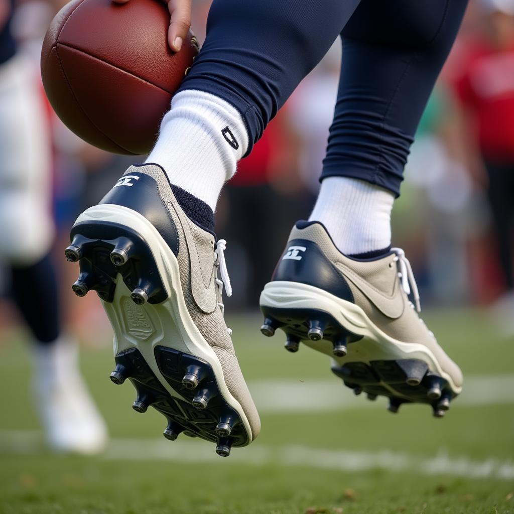 Quarterback in DT 96 cleats throwing the football during a game