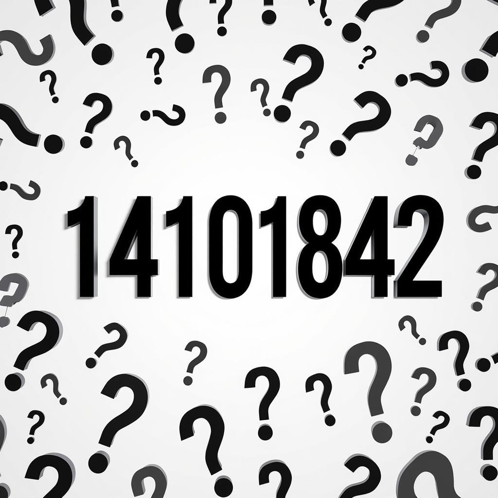 Question marks around the number 14101842