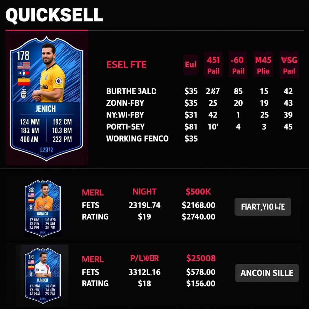 MUT 24 Quicksell Values Screen