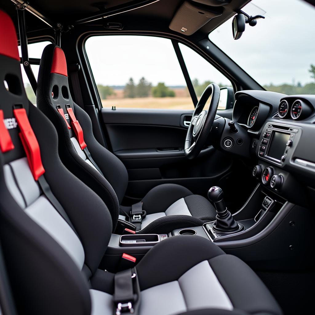 Inside a Rally Car Cockpit