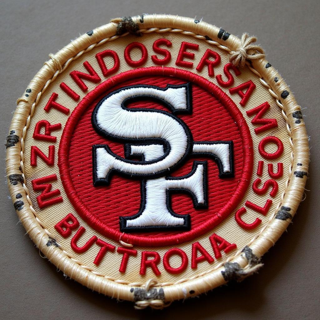 Close-up image of a rare San Francisco 49ers patch