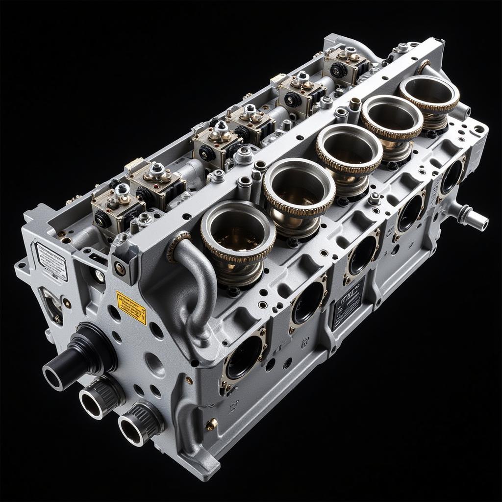 Close-up view of Nissan RB26DETT cylinder head