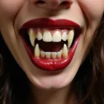 Realistic clip on vampire fangs for a spooky look