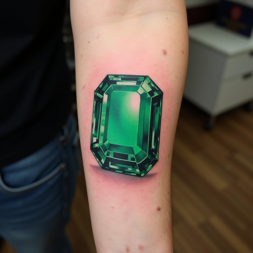 Realistic Gem Tattoo on Arm