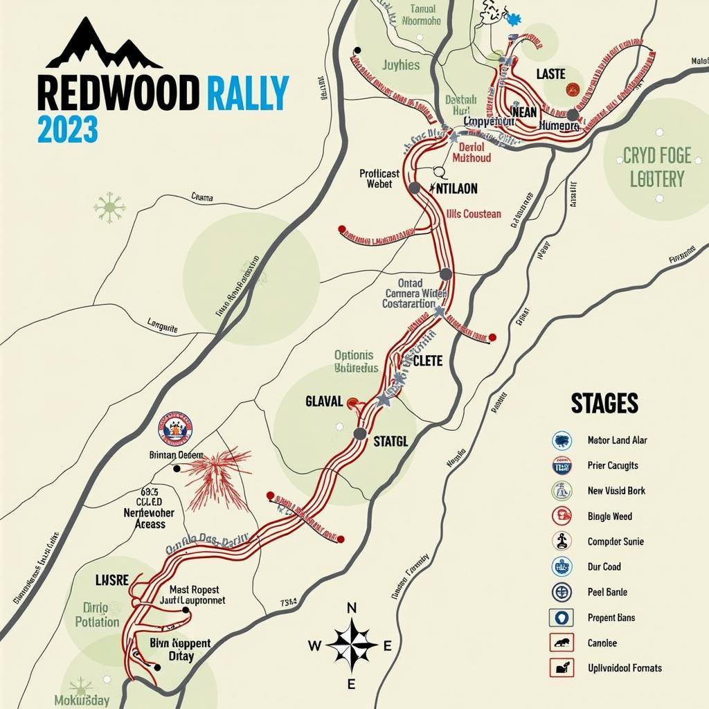 Redwood Rally 2023 course map