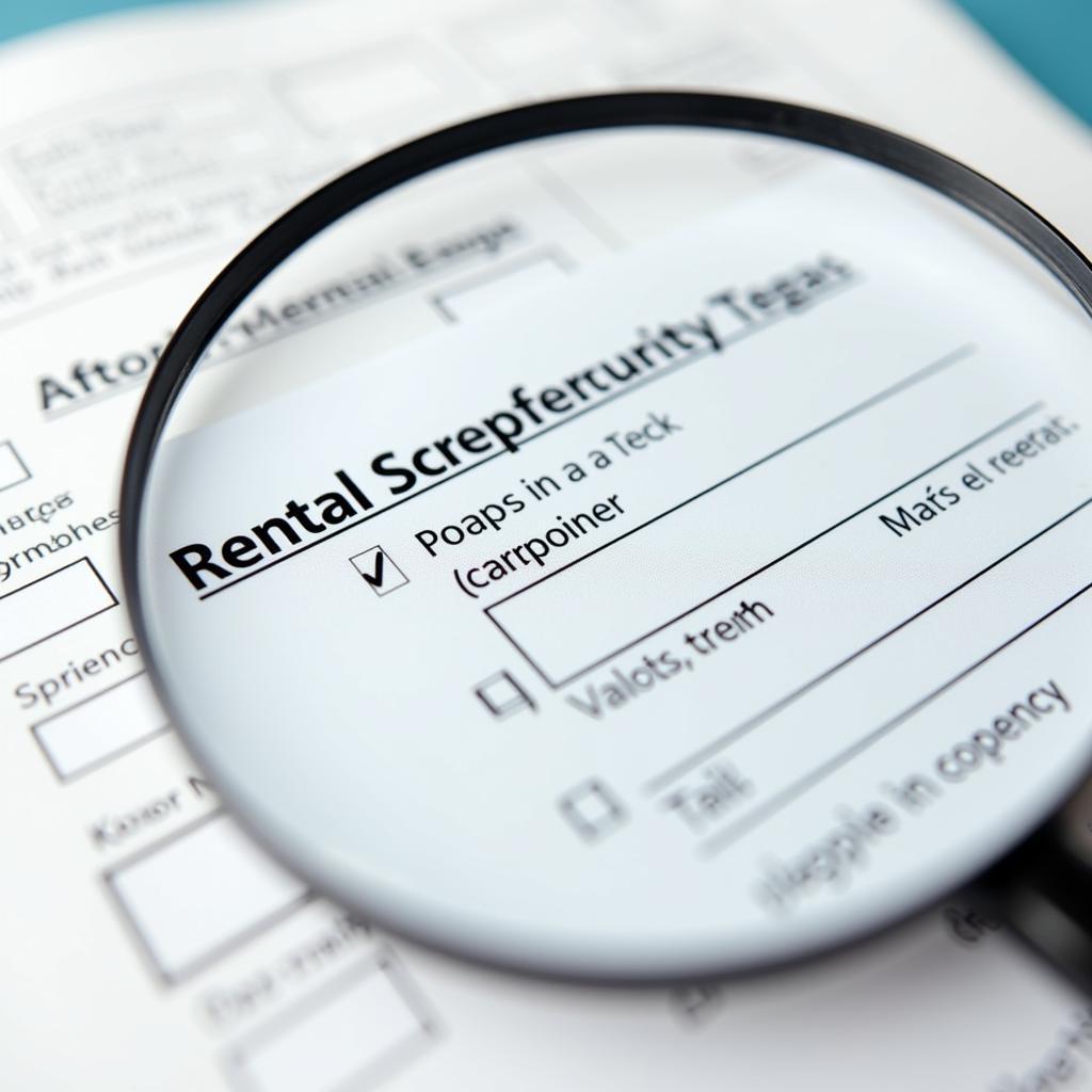 Rental Application Form Under Scrutiny