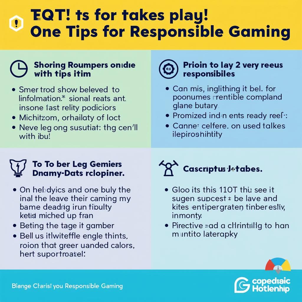 Infographic with tips for responsible gaming.