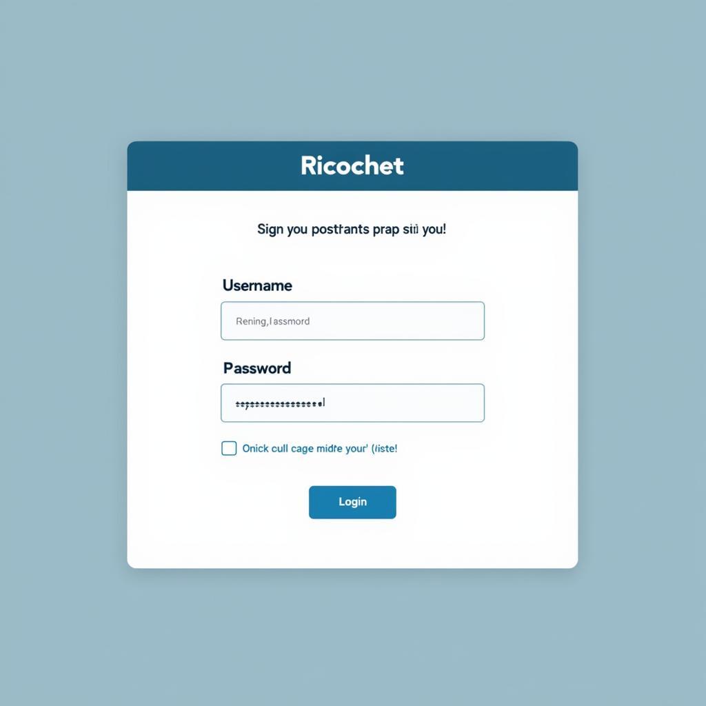 Ricochet login screen prompt