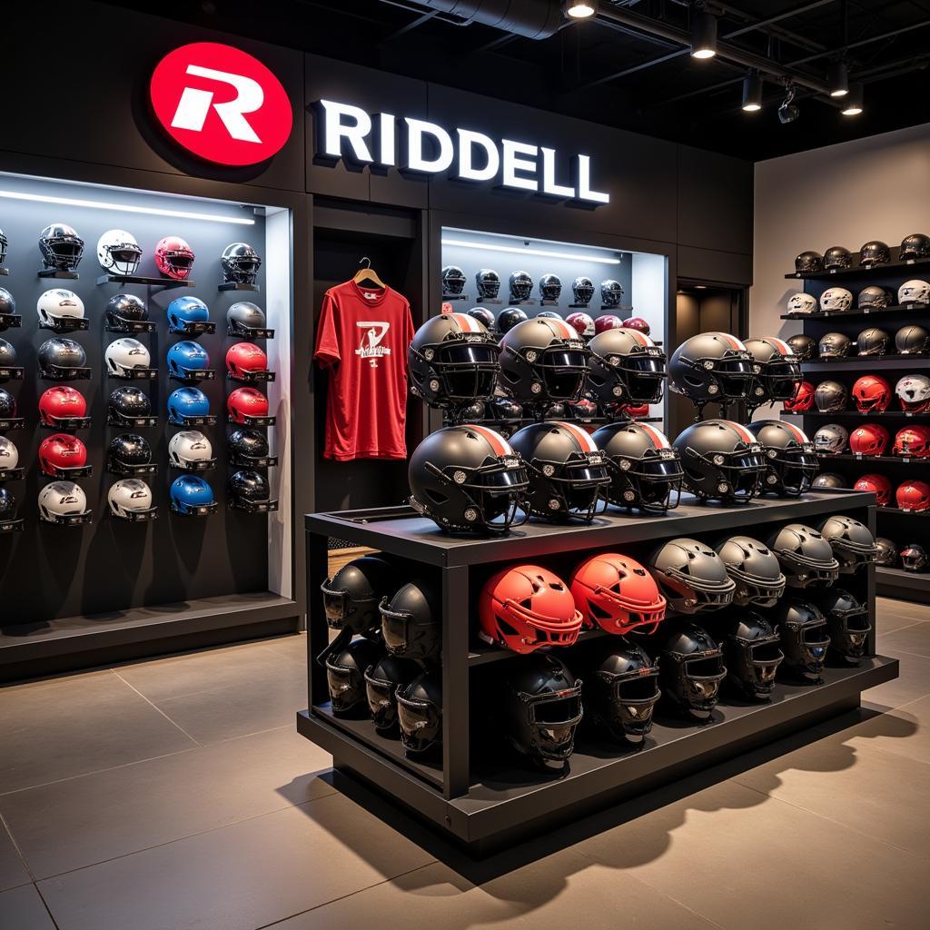 Riddell Axiom helmet on display in an authorized retail store