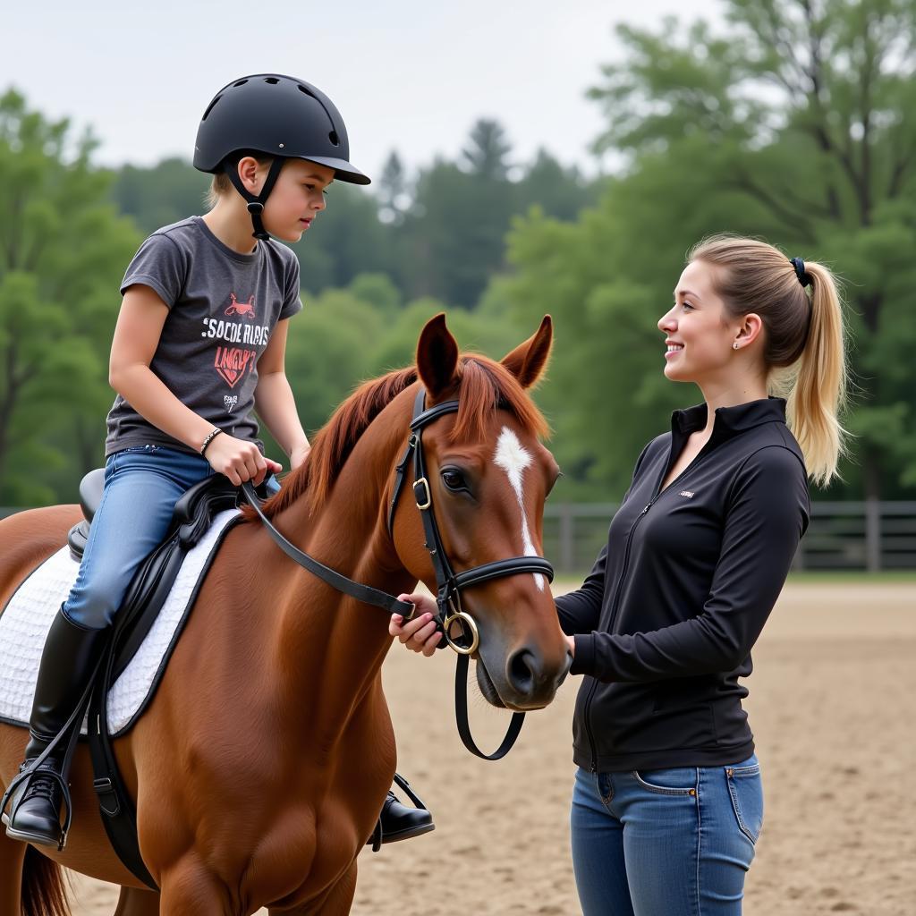 Riding Instructor Teaching Student