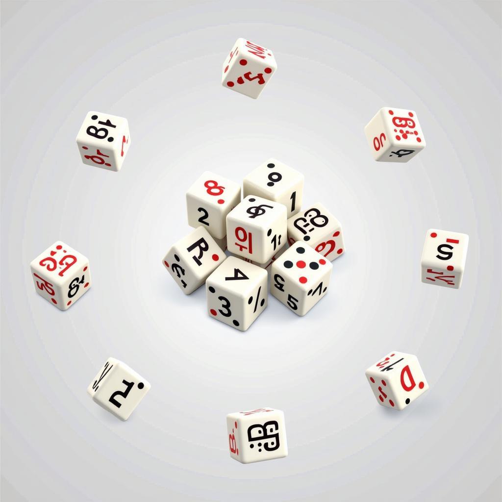 Dice roll illustrating RNG 1-16