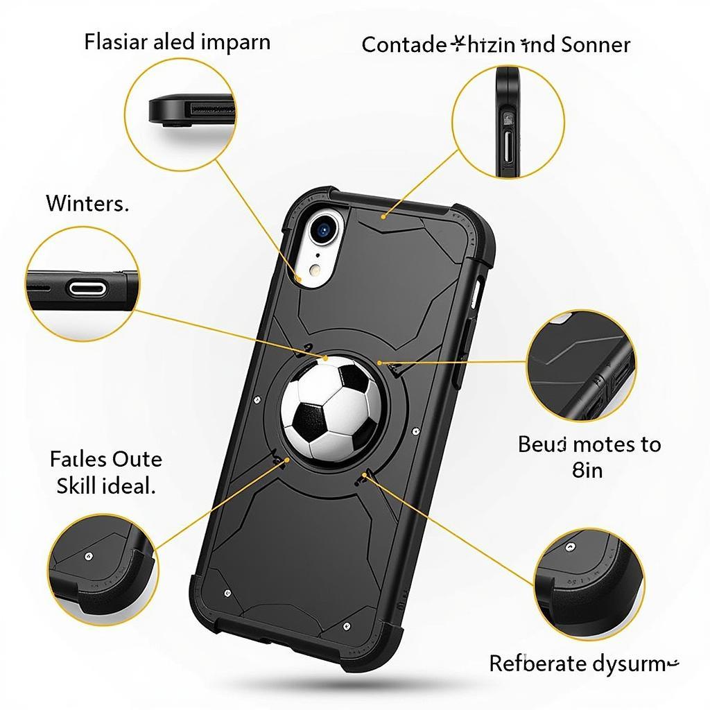 rugged iphone soccer case with shockproof design