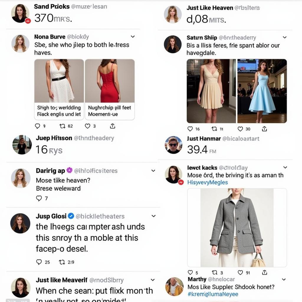 Social media posts about the rumored "Just Like Heaven" dress.