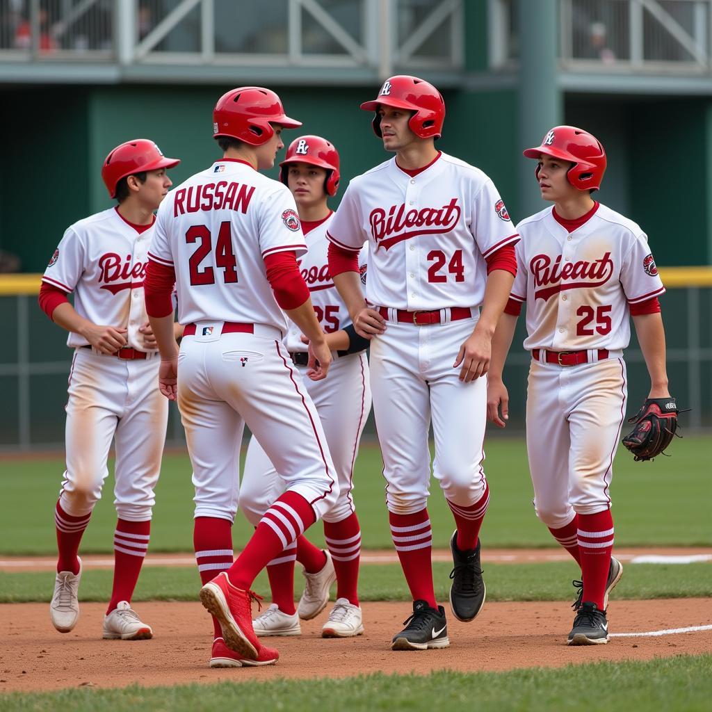 Russian Baseball Team in Action