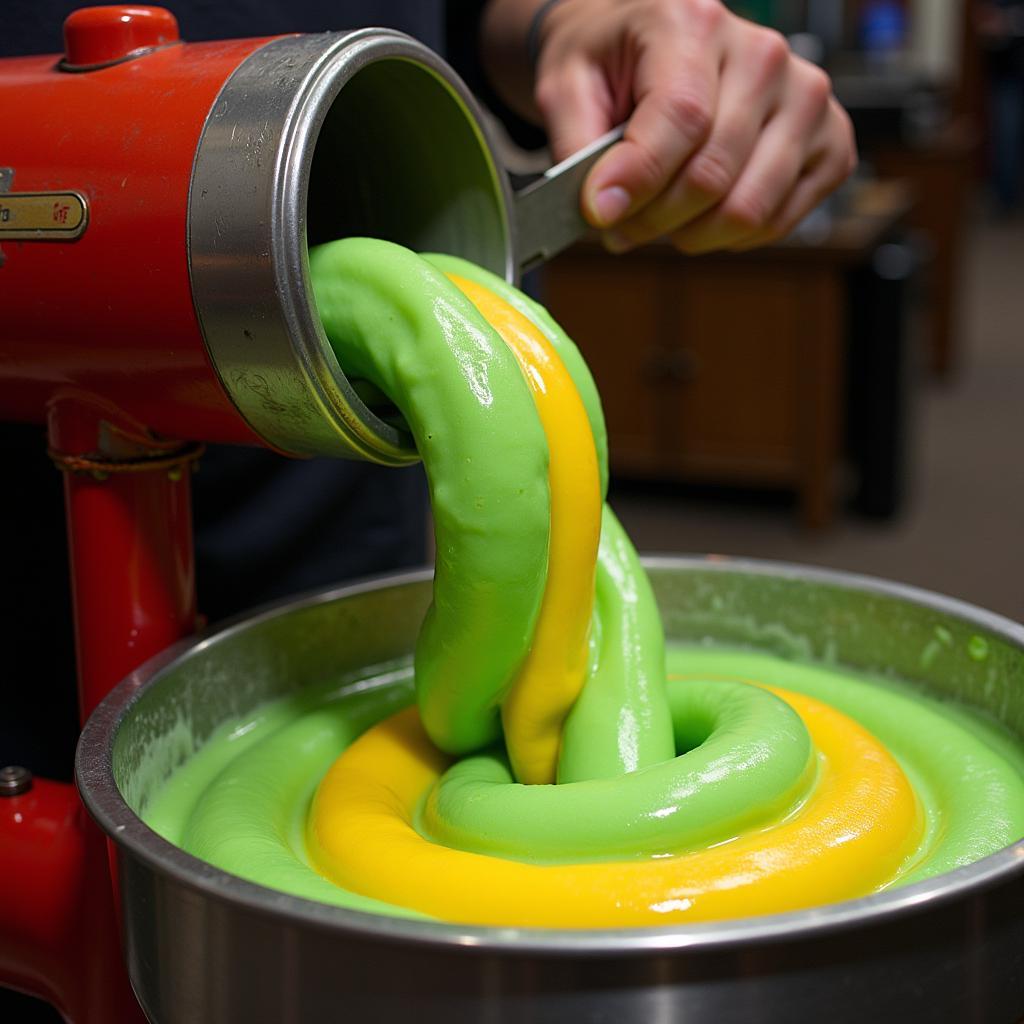 Salt Water Taffy Being Pulled in a Traditional Machine