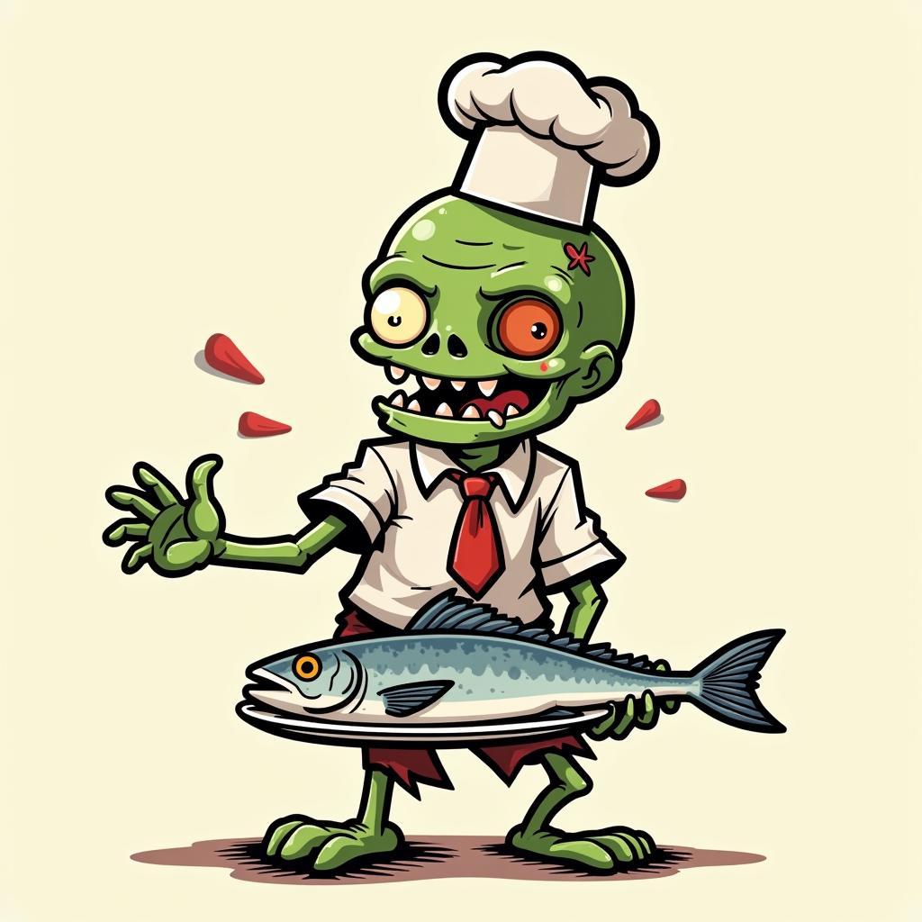 Gamer meme featuring a zombie holding a salted fish