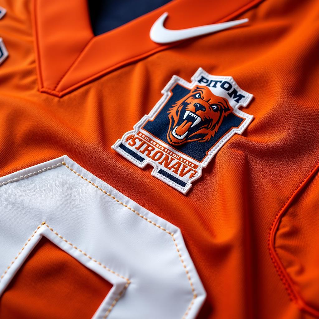 Close-up of Sam Houston State Football Jersey Design Elements