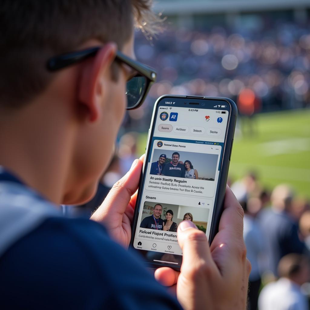 Spartan Fan Checking San Jose State Football Forum on Phone