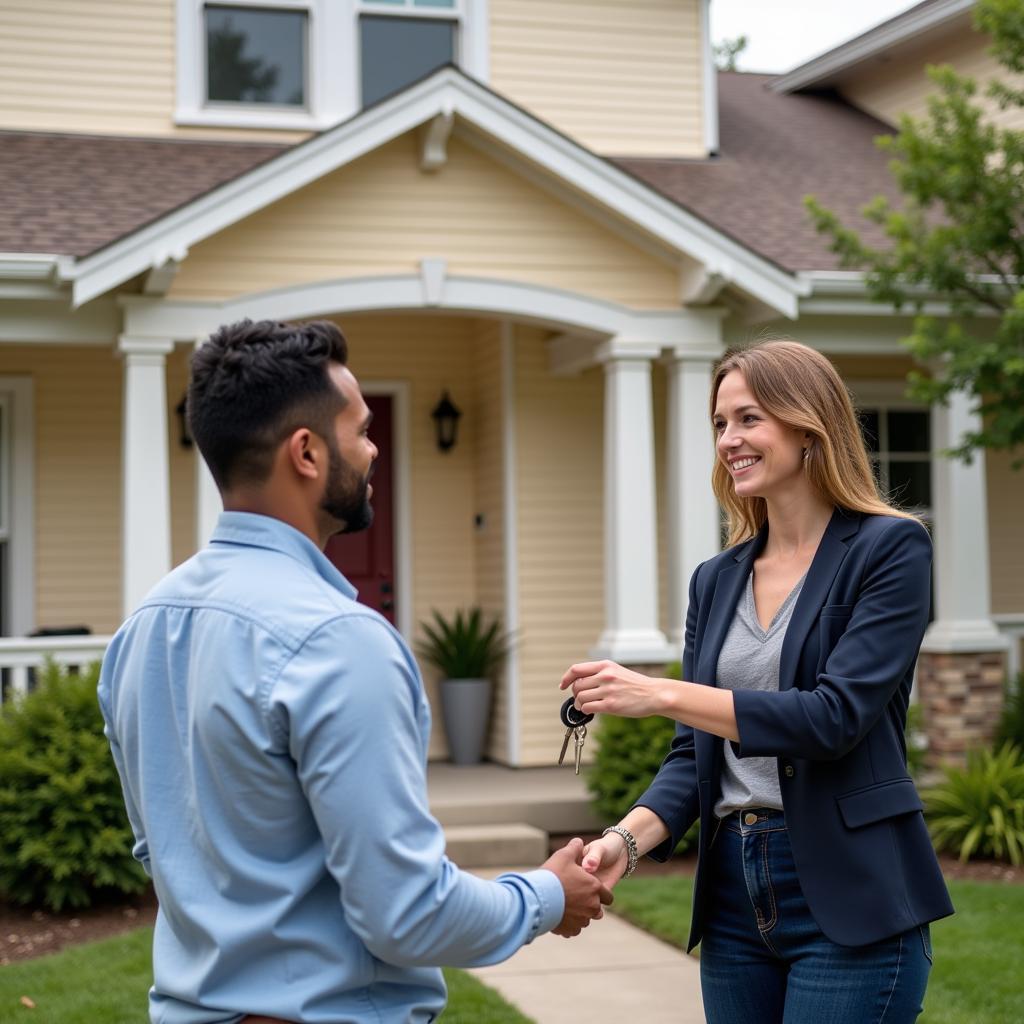 Satisfied Tenant Receiving Keys