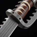 Close-up of a sawtooth saber blade