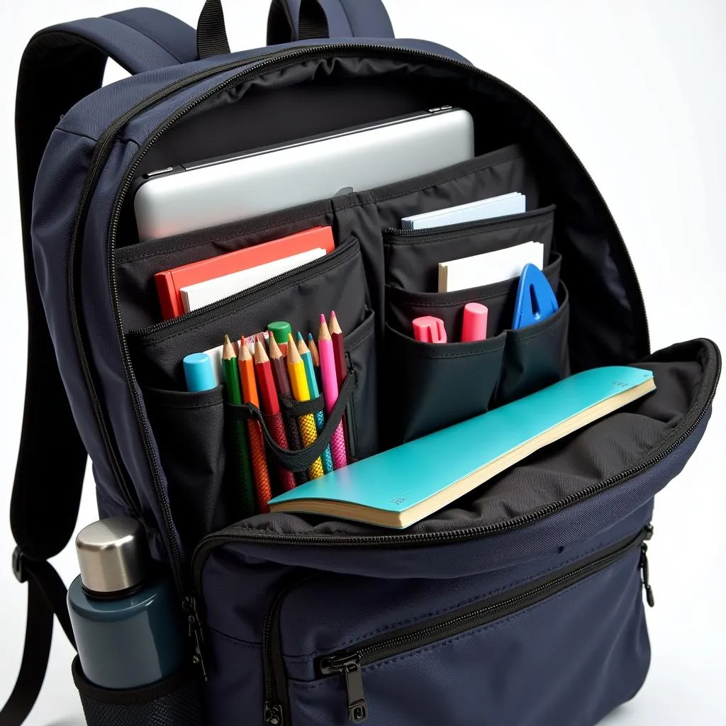 Well-organized schoolpack with compartments