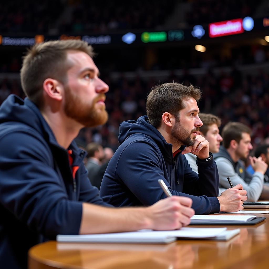 Scouts observing a game