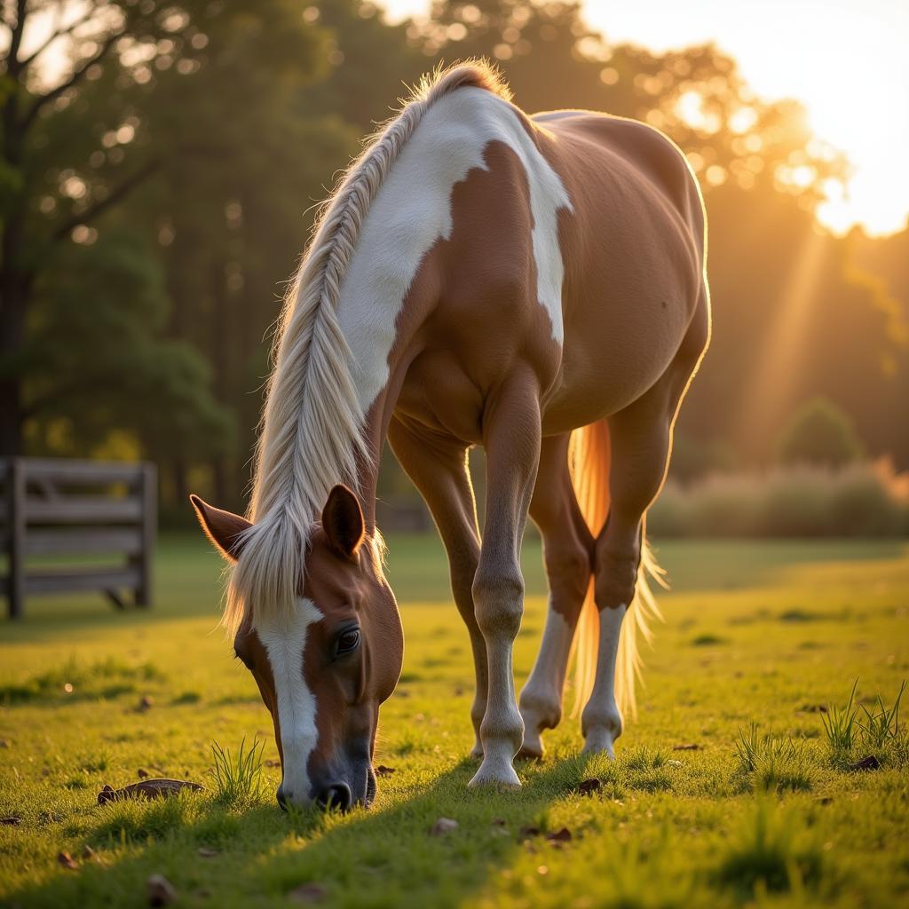 Senior Horse Grazing Peacefully