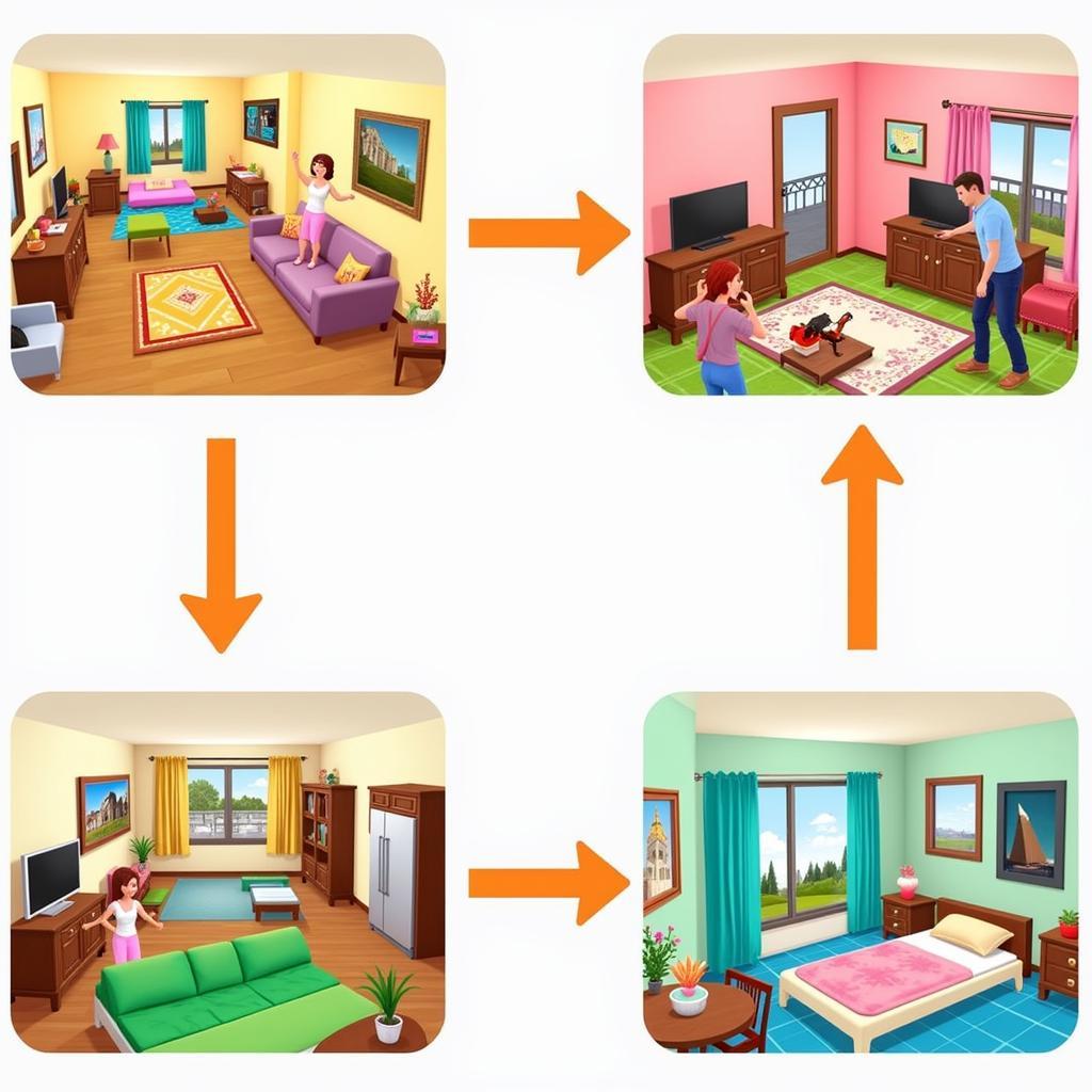 Sharing Virtual Room Designs with Friends in a Mobile Game