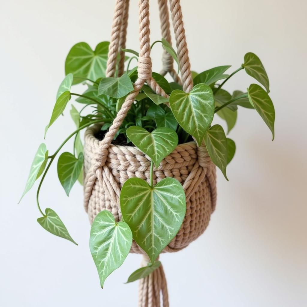 Silver Satin Pothos in Hanging Planter