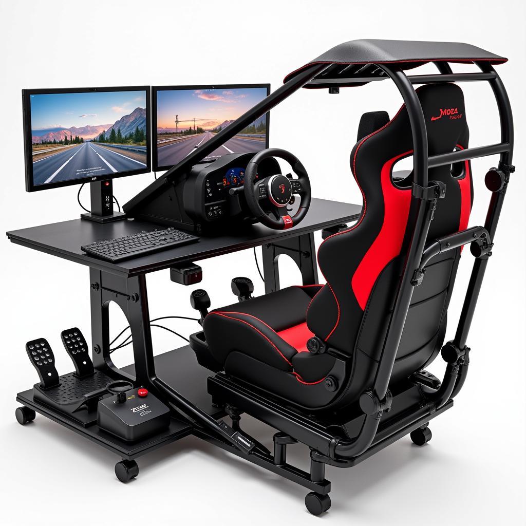 A Sim Racing Setup Featuring a Moza Wheelbase