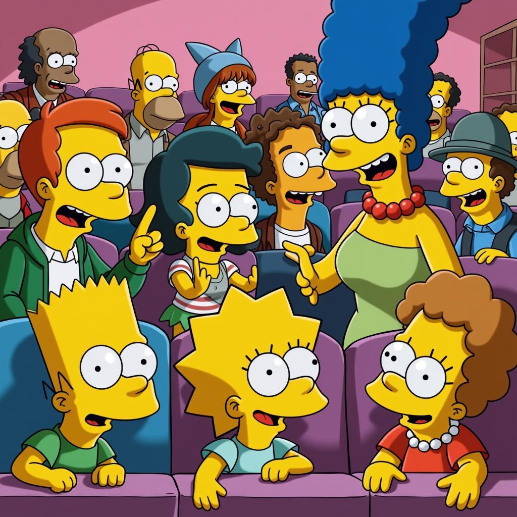 Simpsons fans engaged in a lively discussion