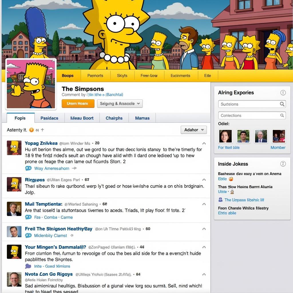 Screenshot of a lively Simpsons forum