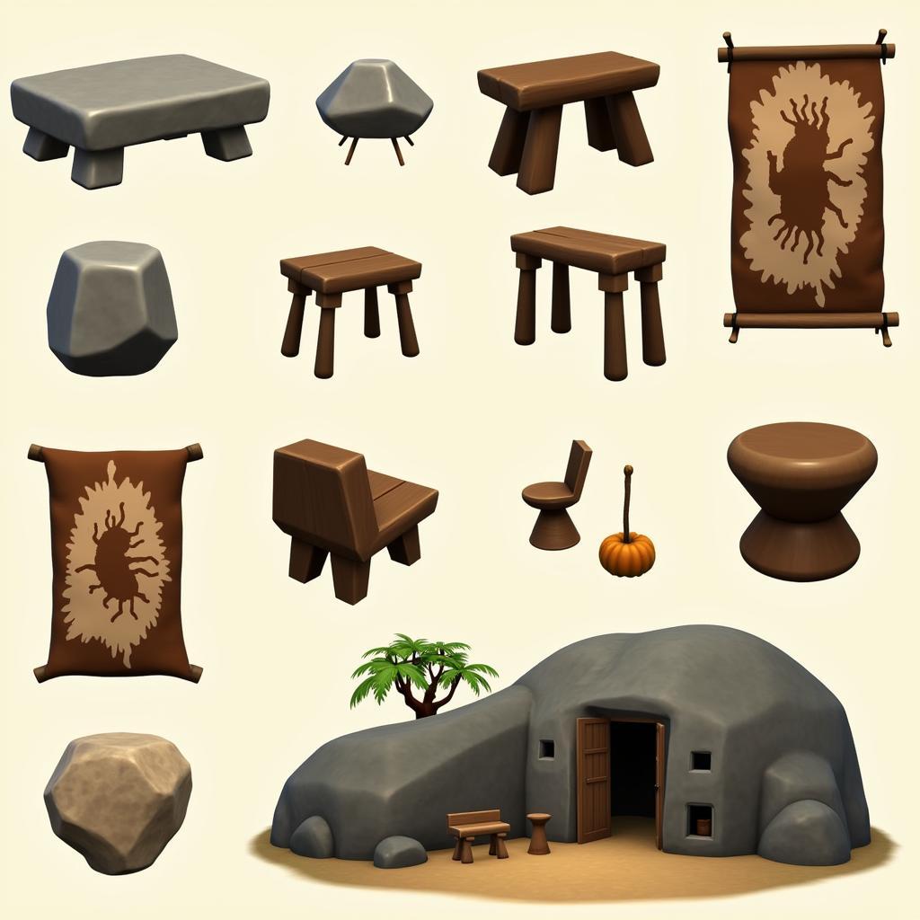 Sims 4 Prehistoric Furniture CC