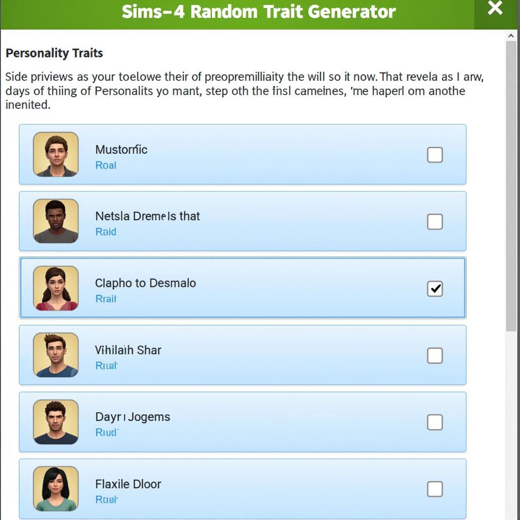 Sims 4 Random Traits Generator