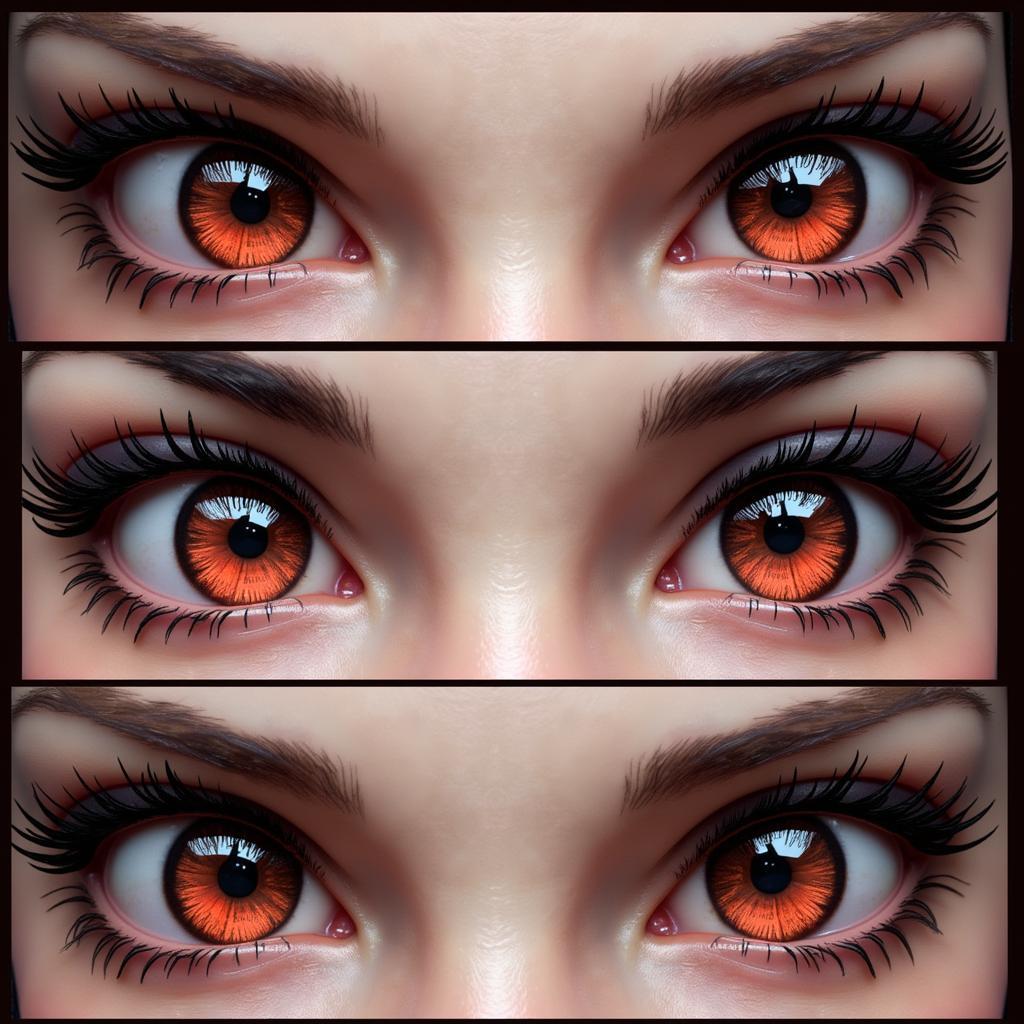 Close-up of Sims 4 Succubus Eyes and Horns CC