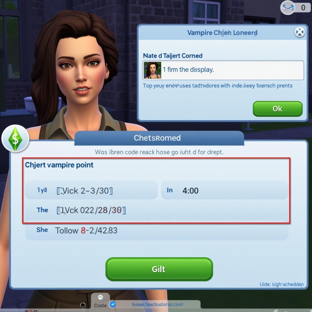 Sim using cheat console in Sims 4