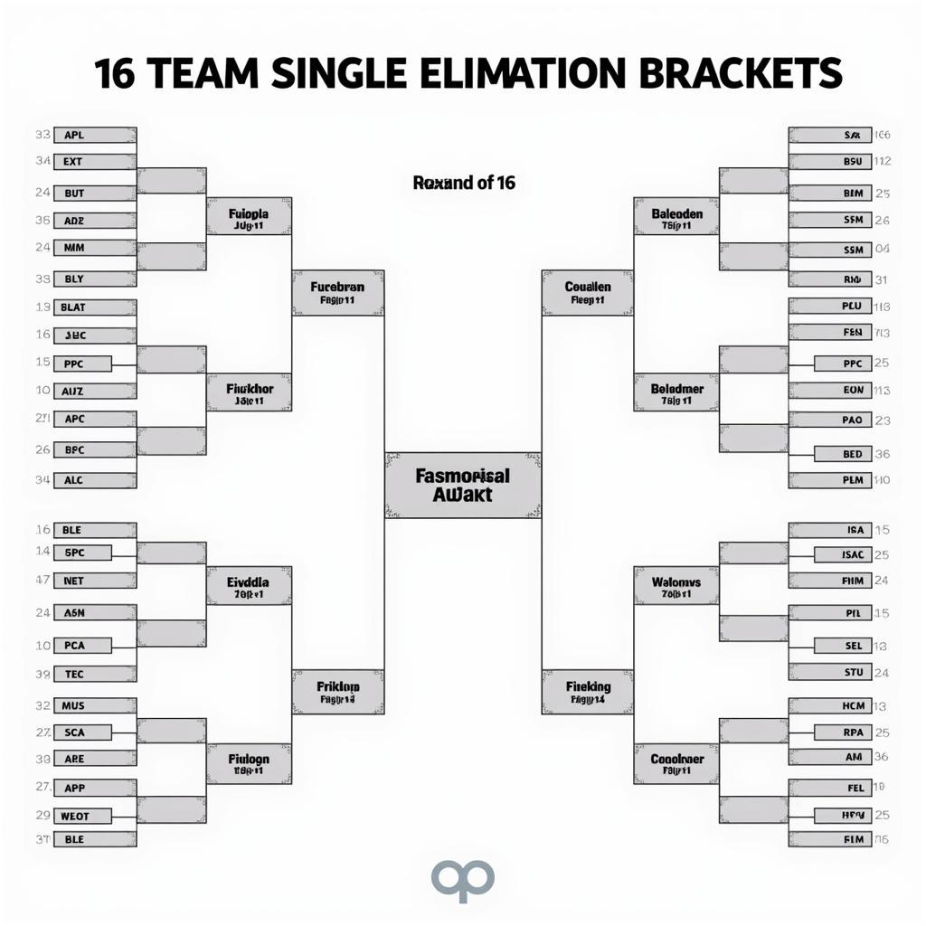 Example of a 16 Team Single Elimination Bracket