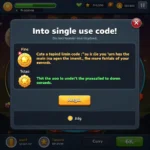 Redeeming a single-use code for in-game rewards