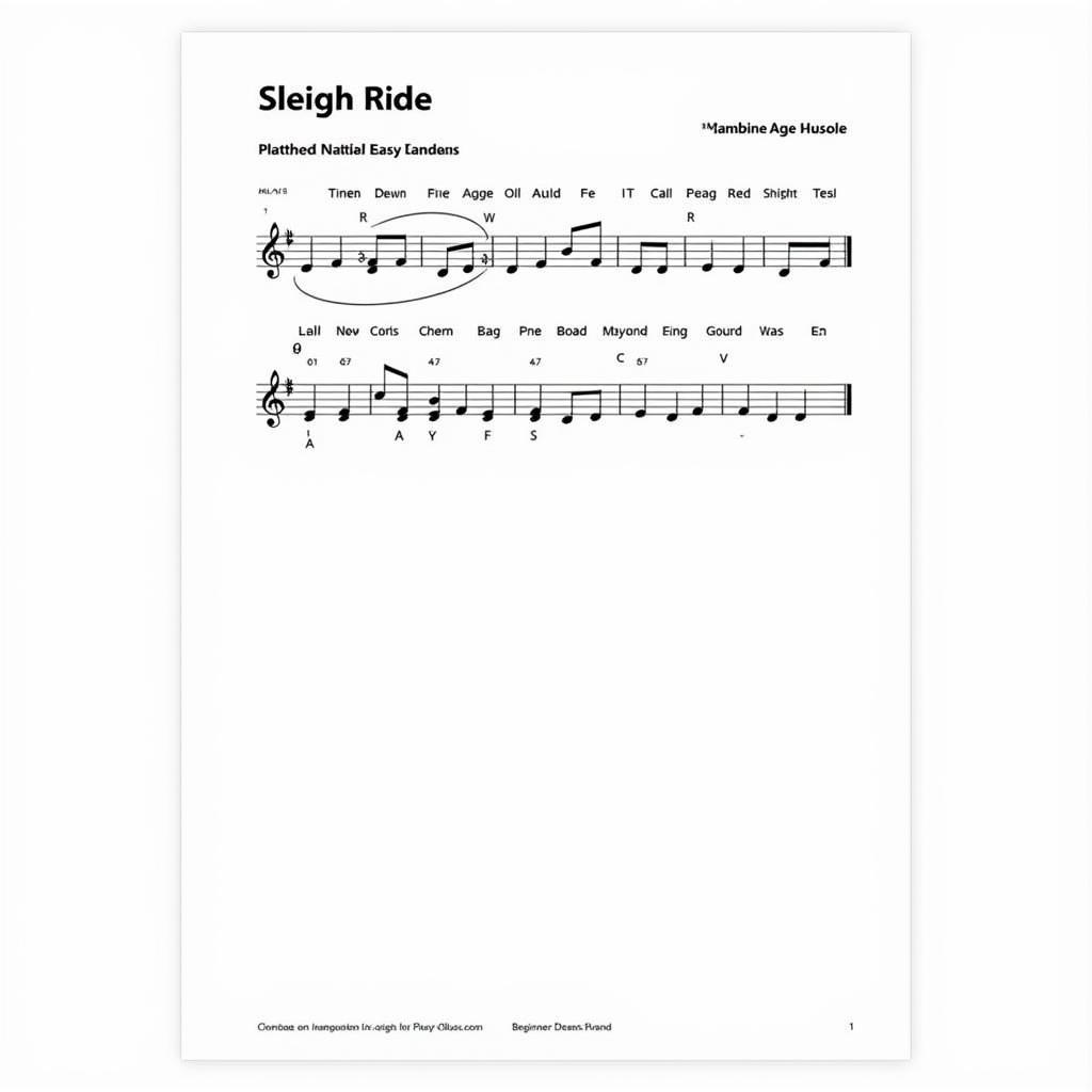 Sleigh Ride Sheet Music for Beginners