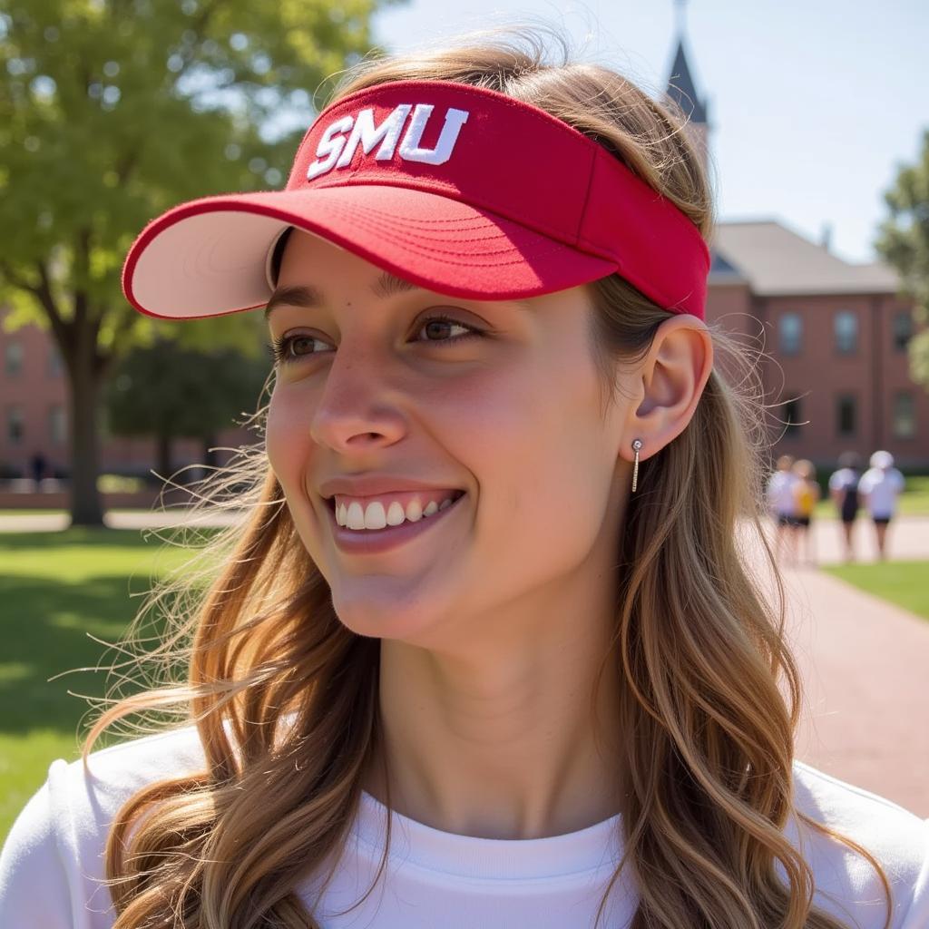 SMU Mustangs Visor Red and White