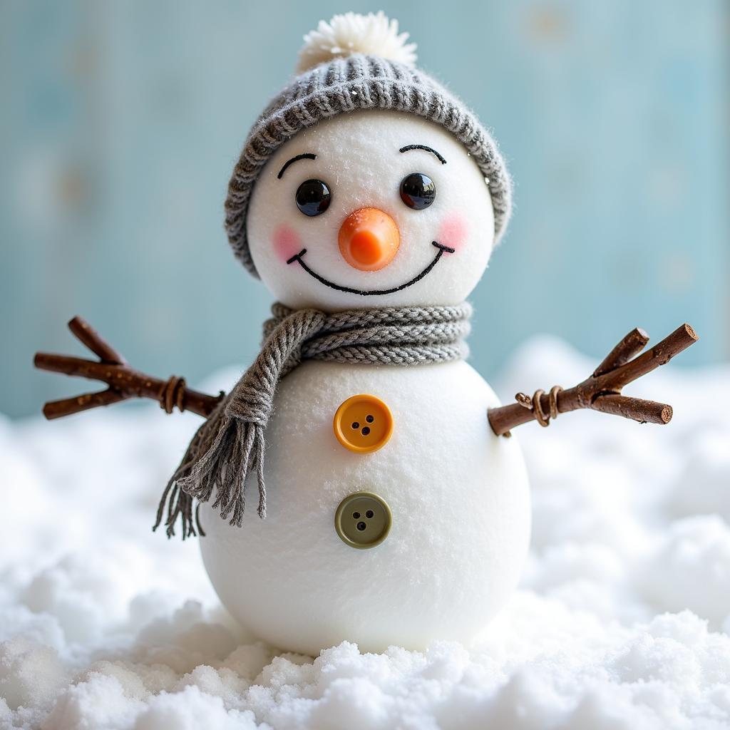 Decorating a snow pal with accessories