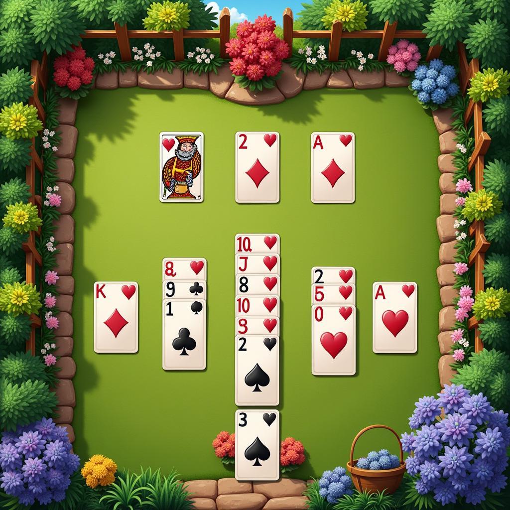 Gameplay of a solitaire garden game