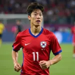 Son Heung Min in South Korea jersey