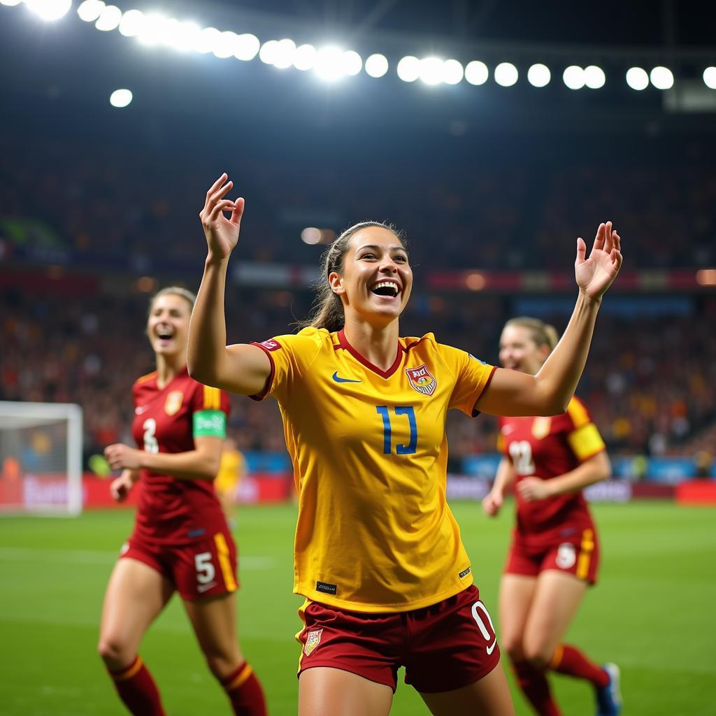 Sophie Jones celebrating a goal