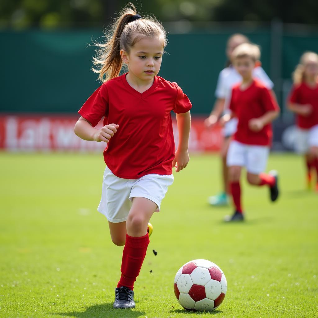 Sophie Jones playing youth soccer