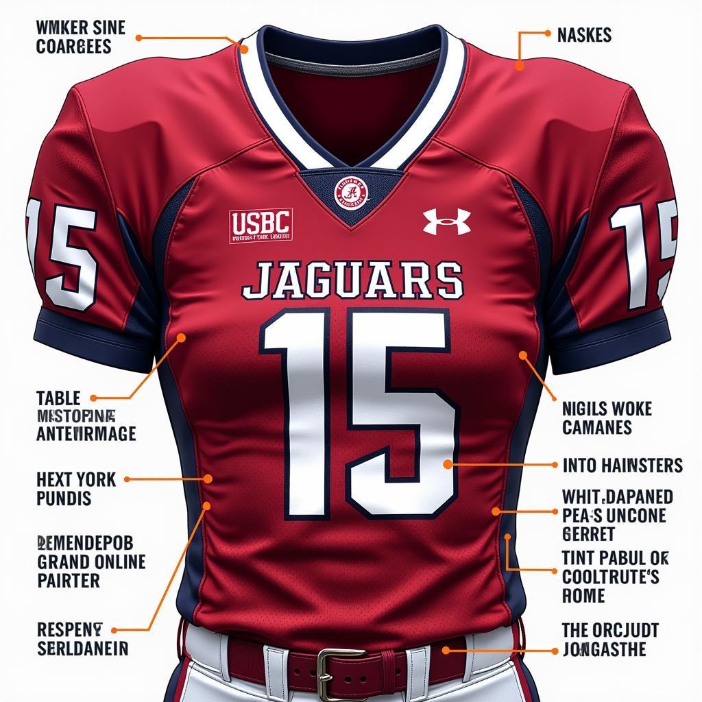 Anatomy of a South Alabama Jaguars Football Jersey