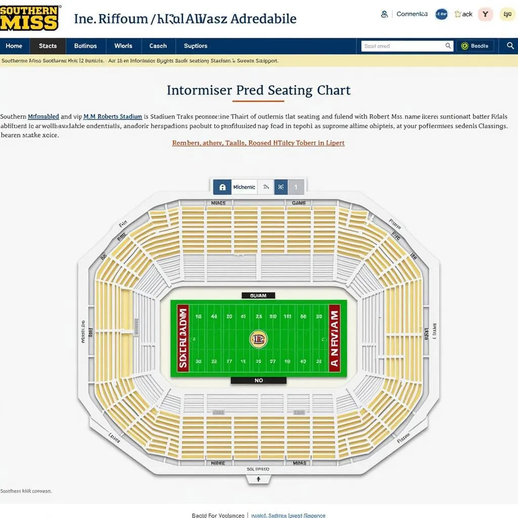 Southern Miss Football Stadium Interactive Seating Chart