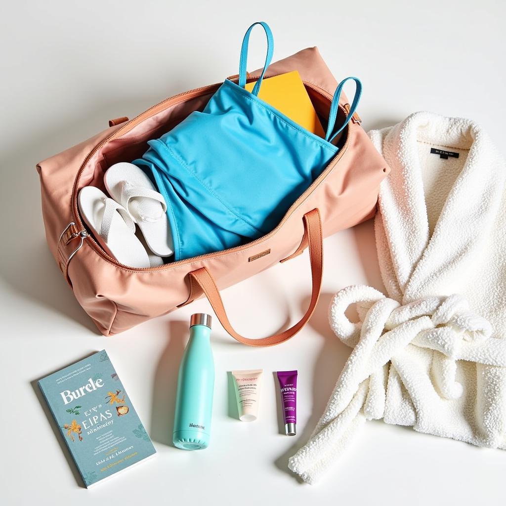 Spa Day Essentials Kit: Swimsuit, Flip-flops, Robe, Toiletries