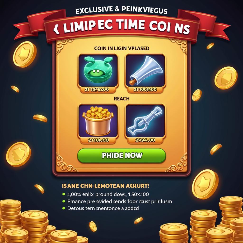 Mobile game special offer banner for coin packages