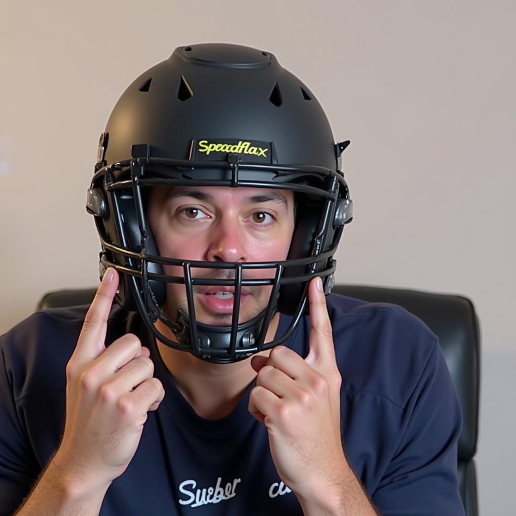 Trying on a Speedflex Axiom Helmet